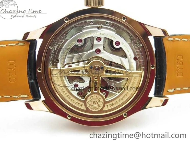 MIROTIME 0304 Premium Portugieser Perpetual Calendar IW503302 RG V9F 1:1 Best Edition Blue Dial on Black Leather Strap A 7098